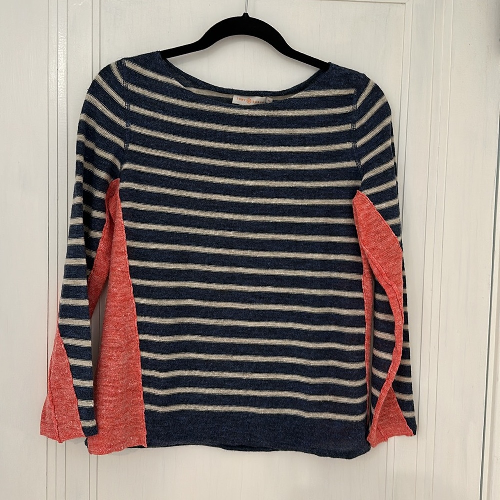 Tory Burch Boat Neck Linen Sweater